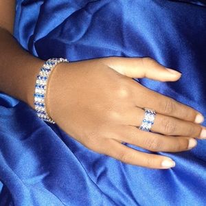 Bling and Blue Bracelet/ Ring Set